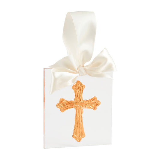 Mud Pie - Gold Cross - Acrylic Ornament