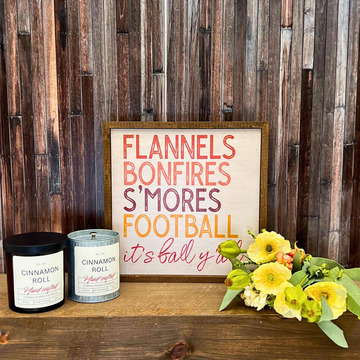Cinnamon Roll Fall Decor Tin Soy Candle - Holiday Candles