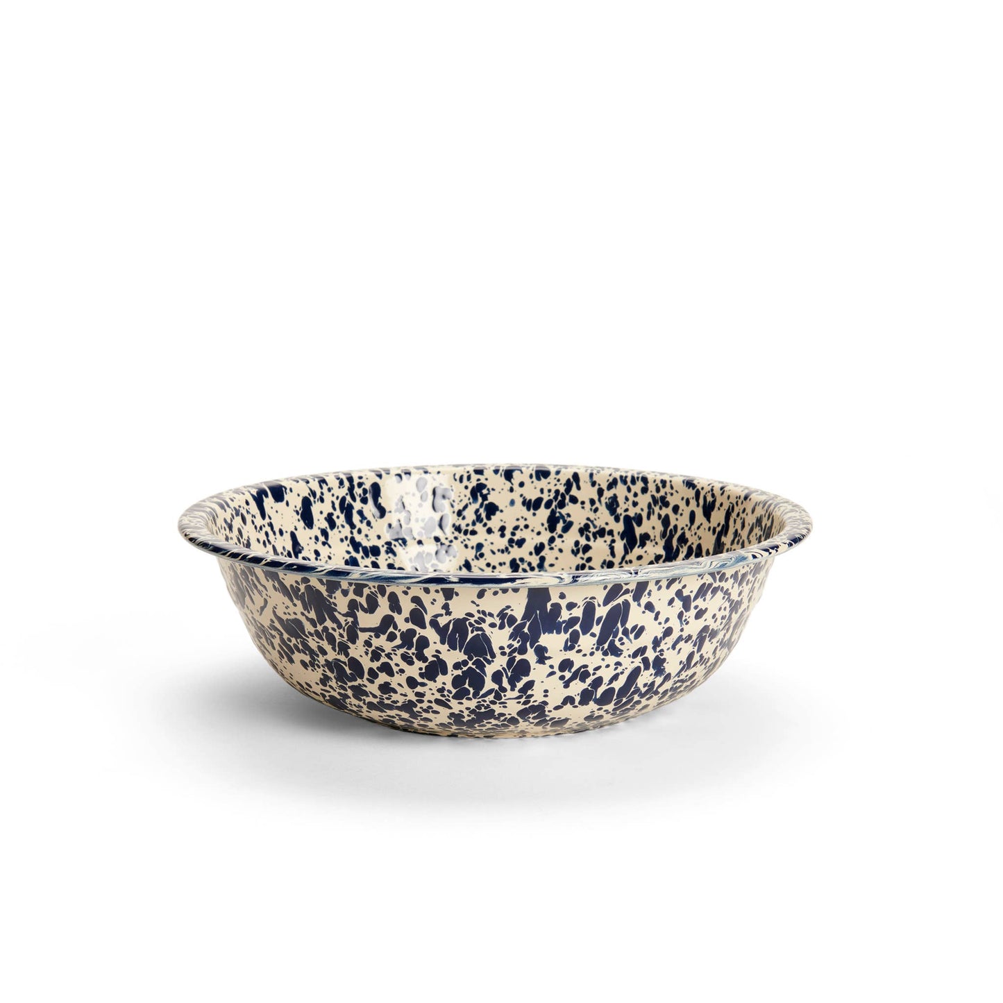 Splatterware - Enamelware Small Basin 4 qt, 12.25": Blue & White