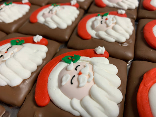 Christmas O’Santa Face🎅Milk Choc Graham Cracker 1PK w/ Bow