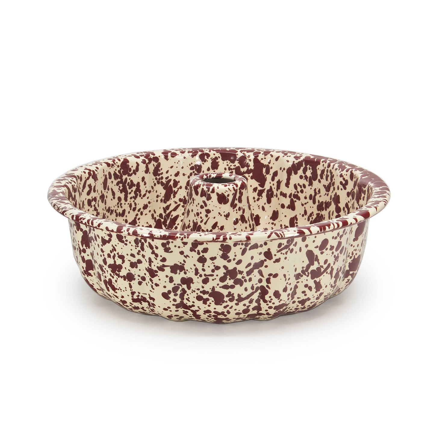 Splatter Enamelware Bundt Pan: Blue Splatter