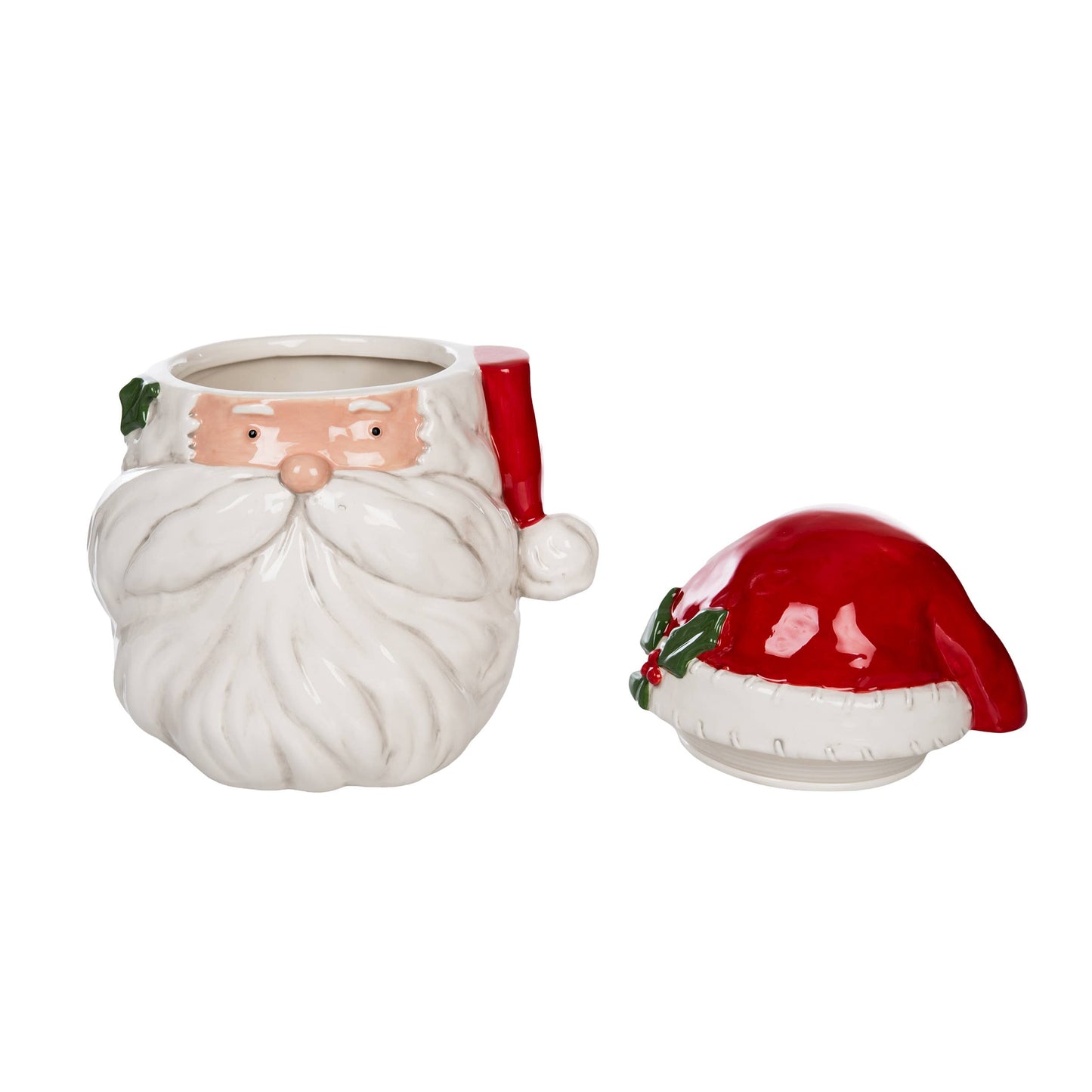 Christmas Santa Ceramic Cookie Jar red 150oz