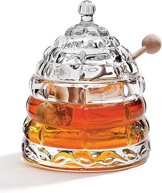 EG Glass Honey Pot with Dipper