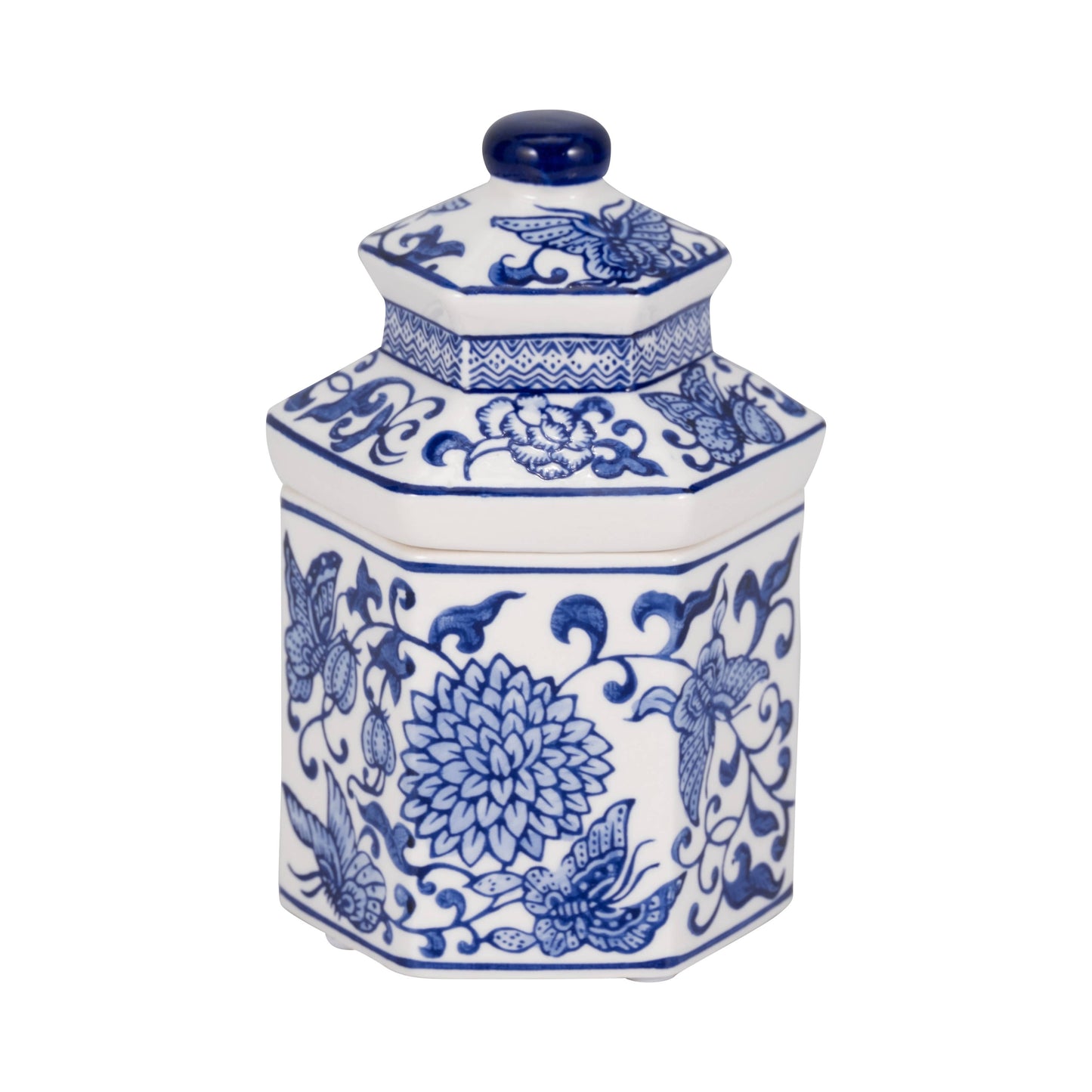 Ceramic Sandalwood Myrrh Chinoiserie Candle - Blue, 6 Oz