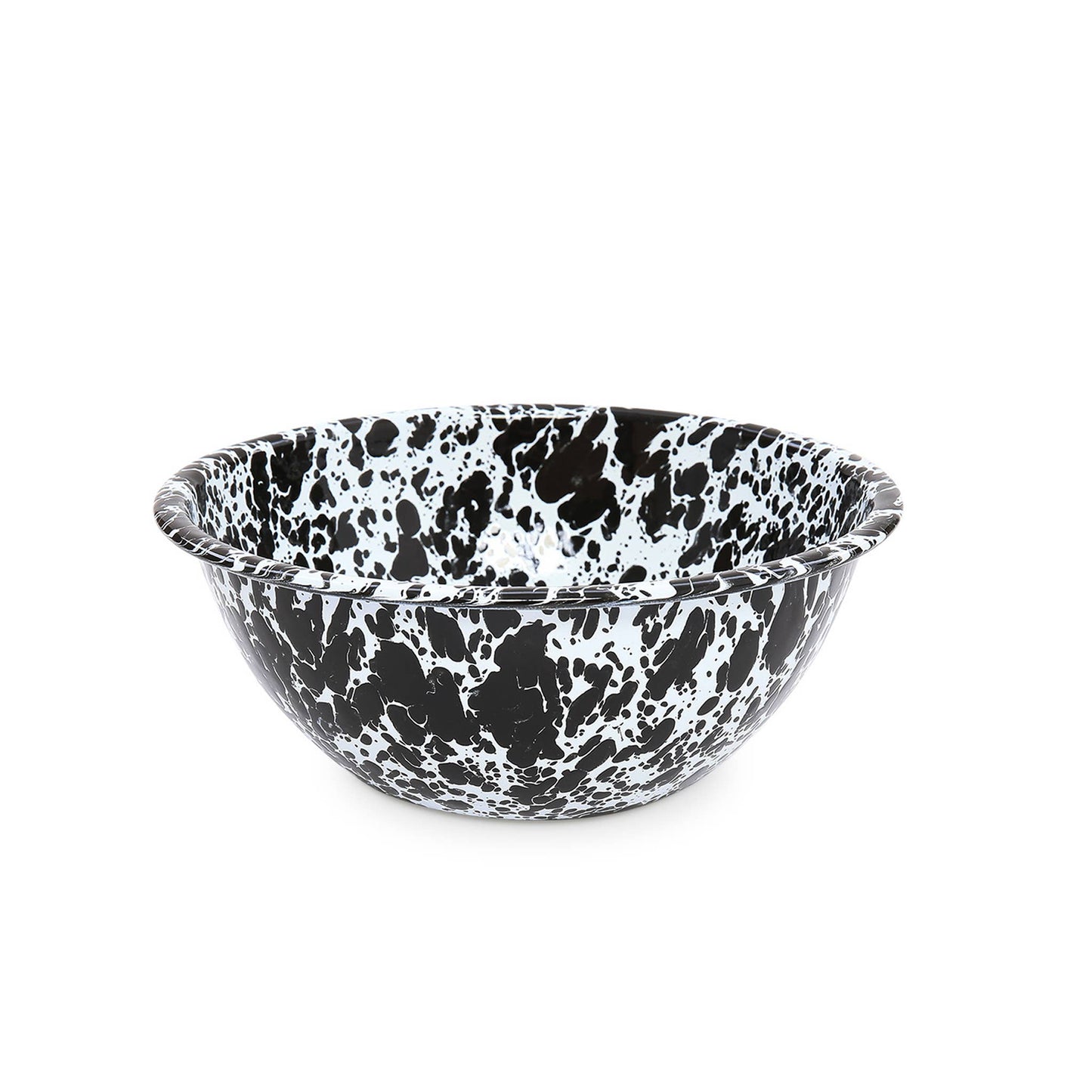 Splatter Enamelware Small Serving Bowl: Blue & White