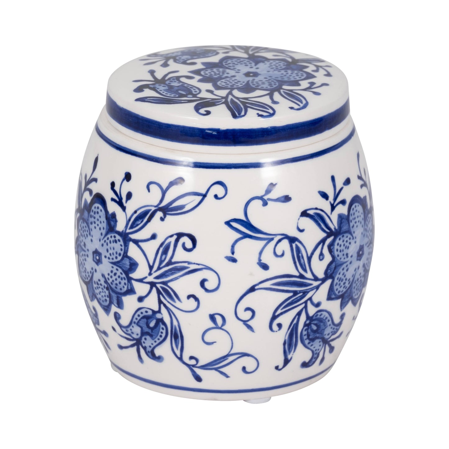 5 in. Blue Verbena Chinoiserie Candle Stoneware, 8 oz