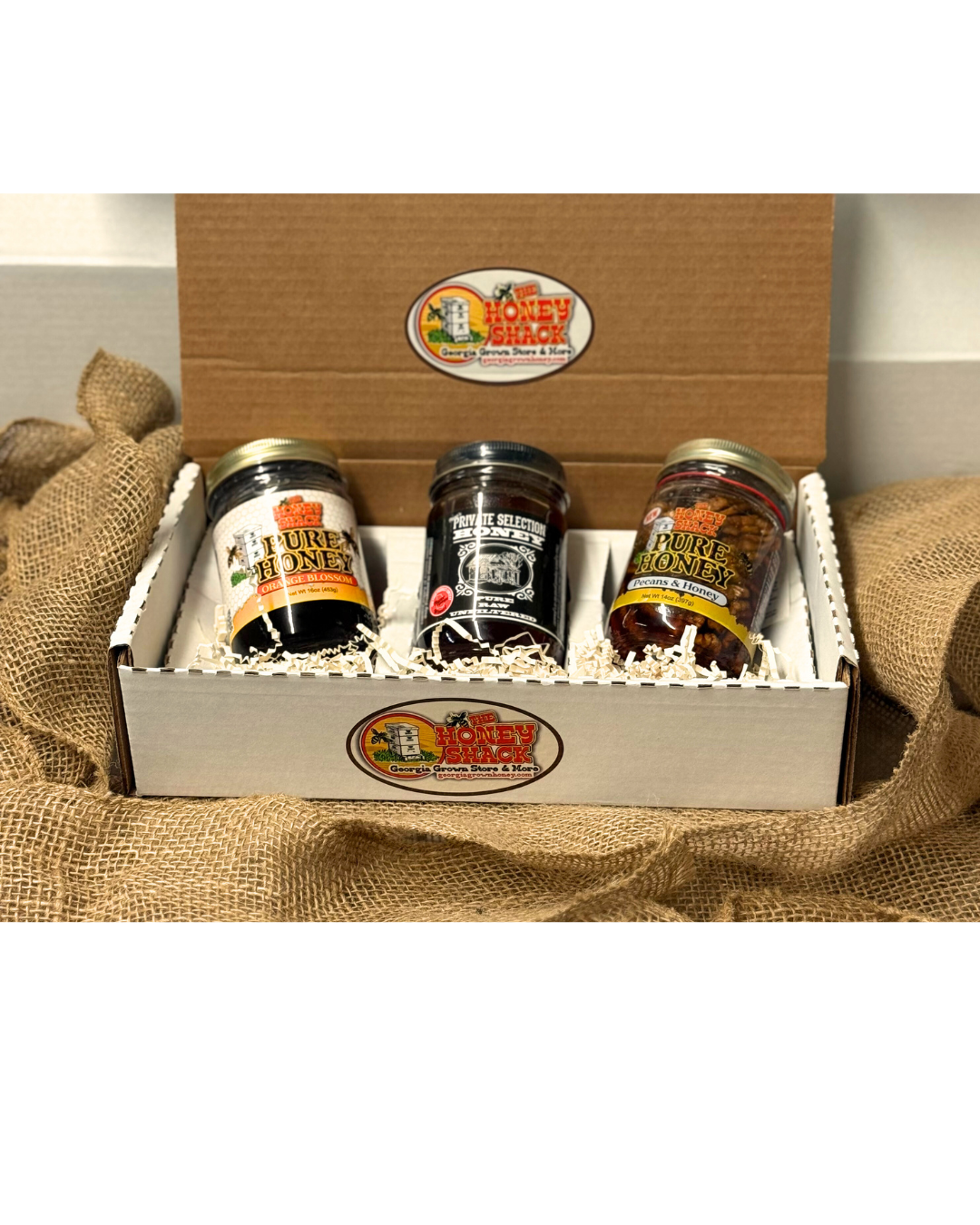 3-Piece Honey Sampler Gift Box Option 1