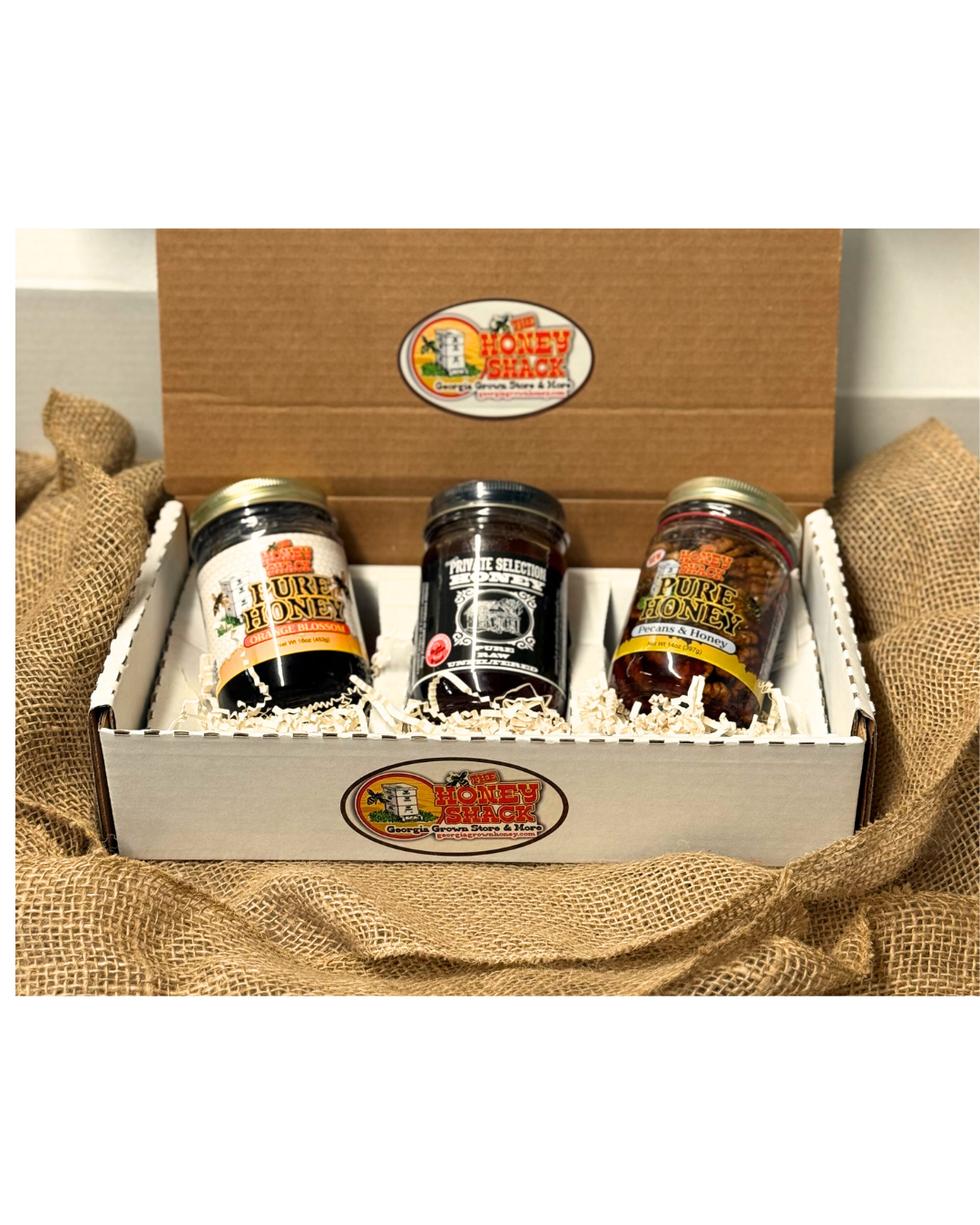 3-Piece Honey Sampler Gift Box Option 1
