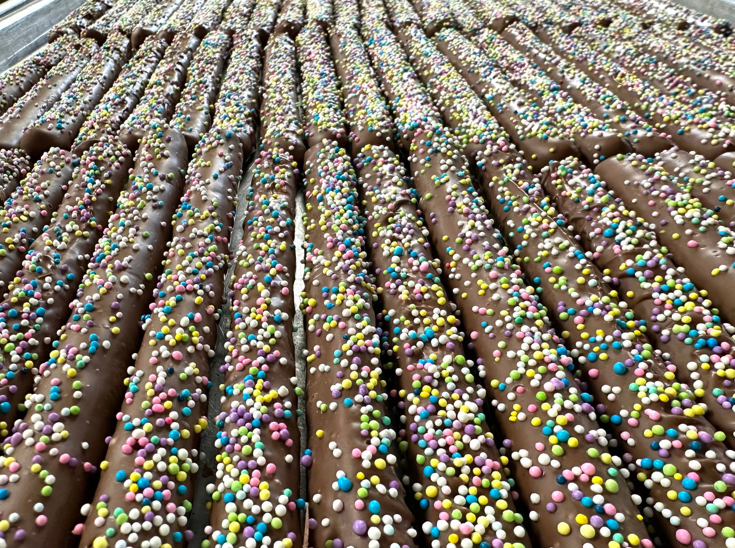 Easter Pretzel Rods Milk Chocolate w/ Spring Pariels 3 PACK