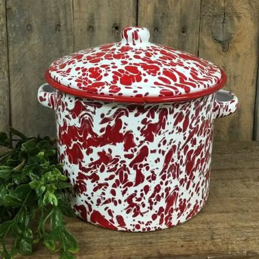 DNS Red Enamel Stock Pot