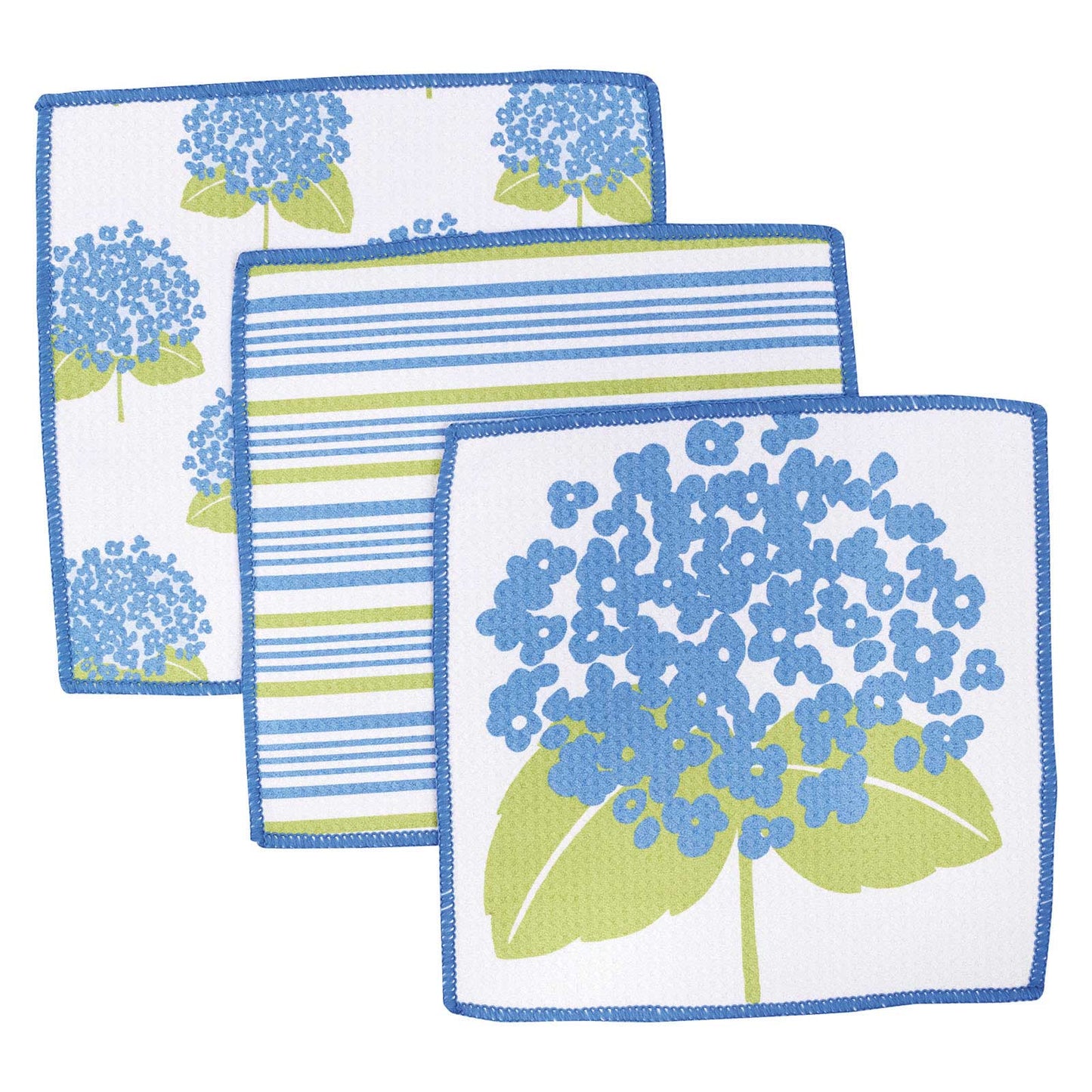 HYDRANGEA Dish Cloths, Set of 3