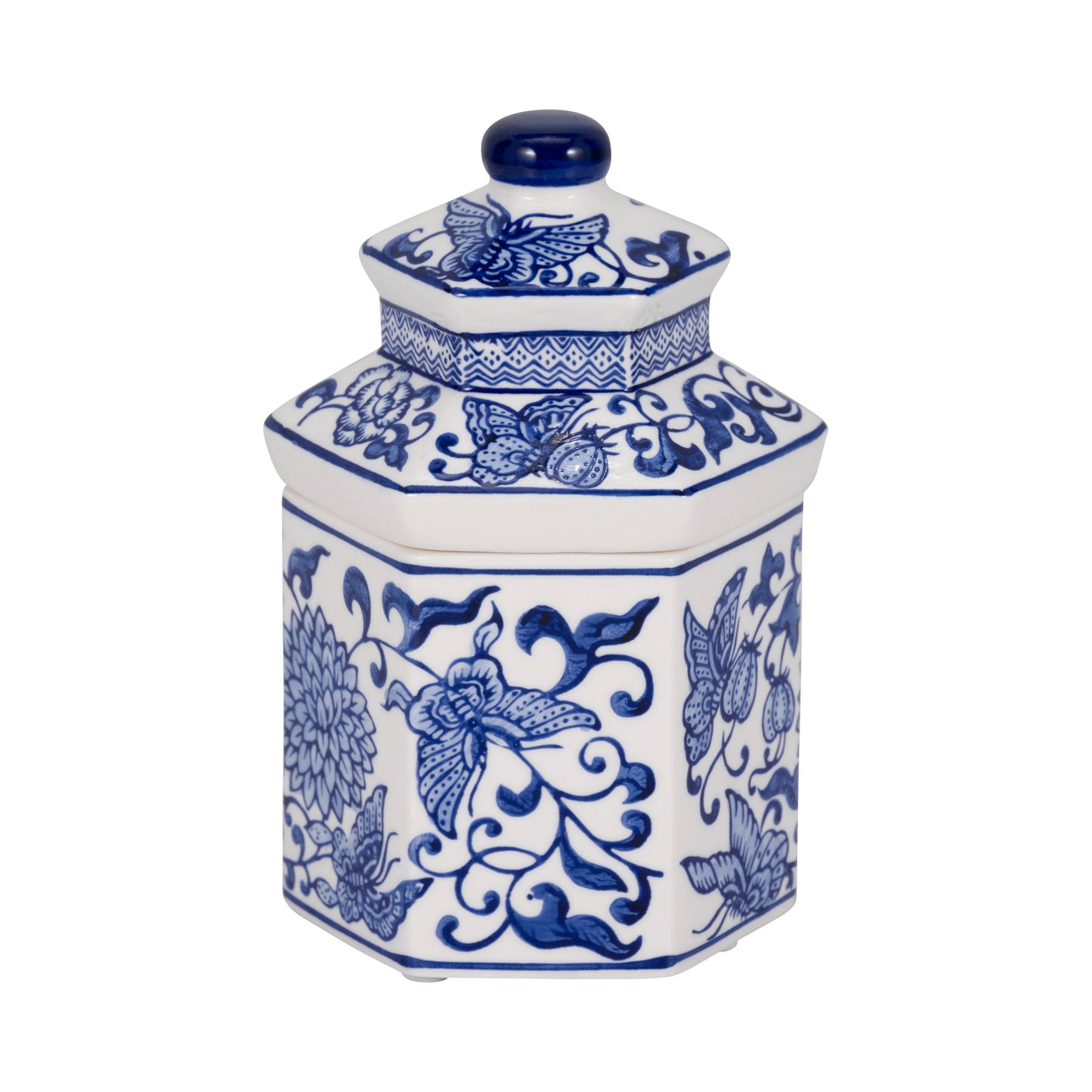 Ceramic Sandalwood Myrrh Chinoiserie Candle - Blue, 6 Oz