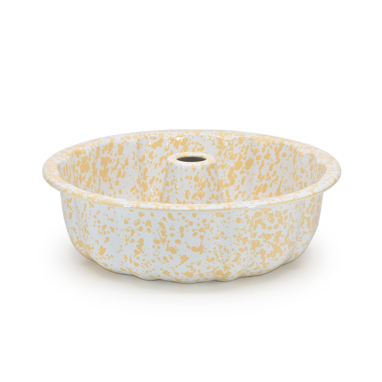 Splatter Enamelware Bundt Pan: Blue Splatter