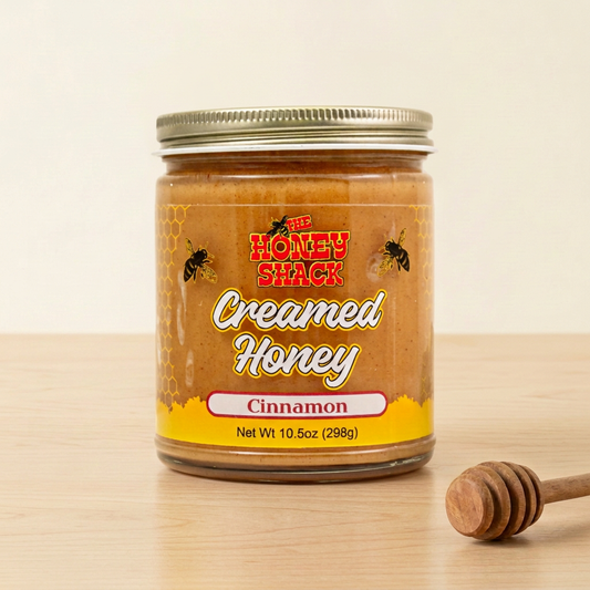 Cinnamon Creamed Honey 10.5 oz in warm farmhouse style