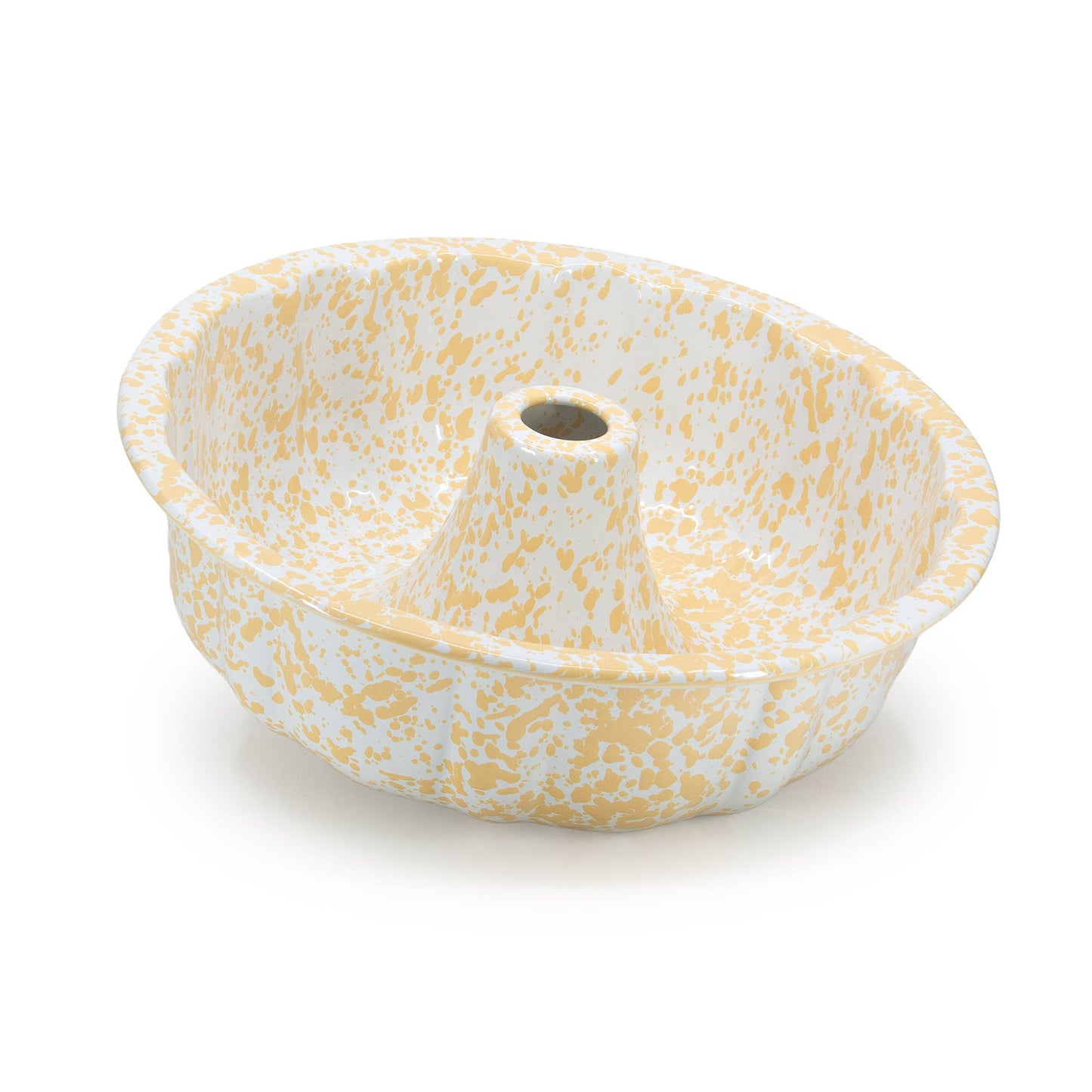 Splatter Enamelware Bundt Pan: Blue Splatter