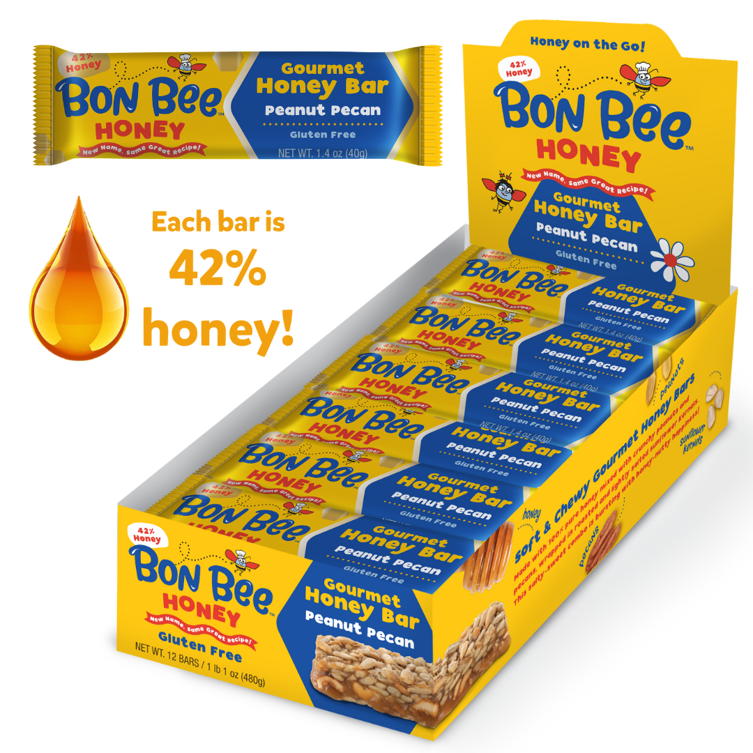 Bon Bee Gourmet Honey Bar, Peanut Pecan (12 ct)