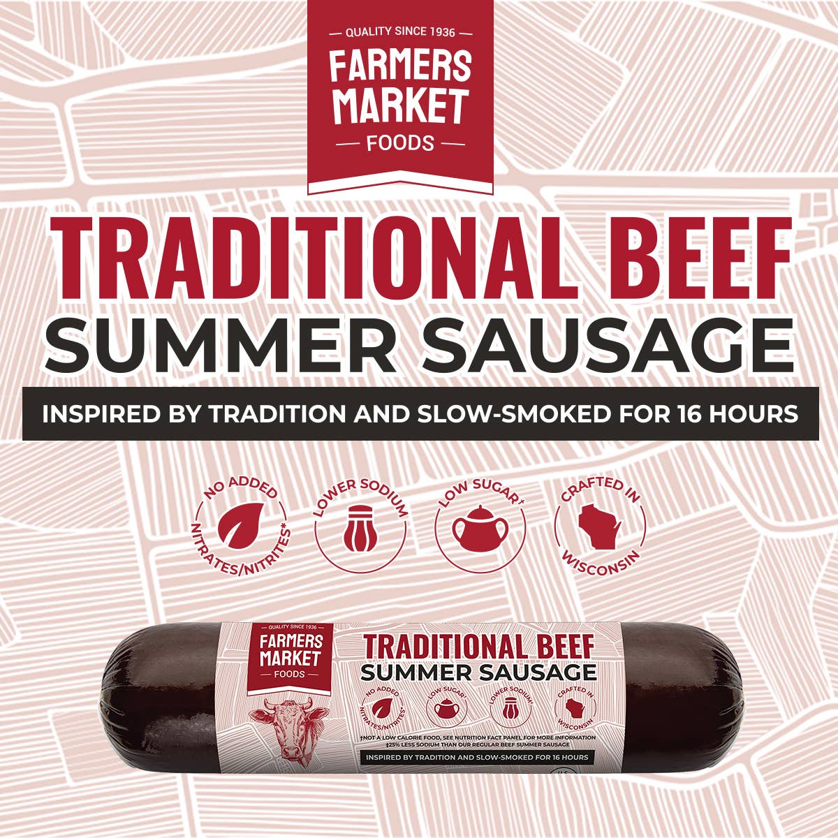 No Nitrate/Nitrite Traditional Beef Summer Sausage 5oz