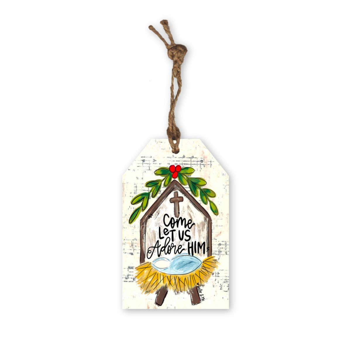 Come Let Us Adore Him Nativity Tag Ornament
