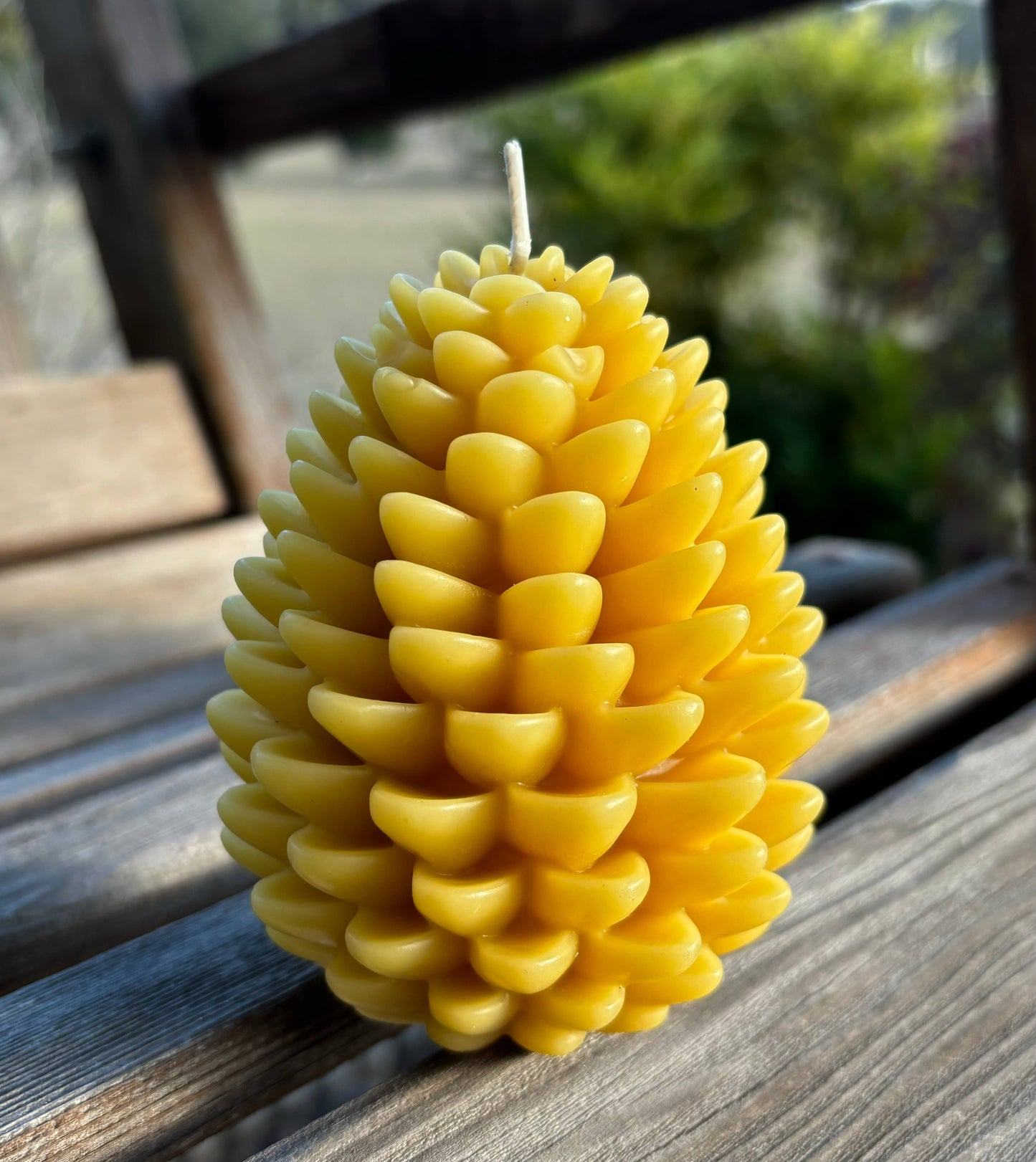 Large Beeswax Pine Cone Candle, Natural Bee Wax Candle