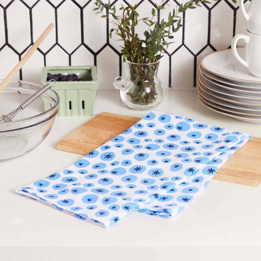 BLUEBERRY MEDLEY Cotton Kitchen Towels, Set of 3