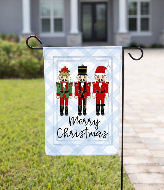 Merry Christmas Traditional Nutcracker Garden Flag: 12" x 18" - Double-Sided