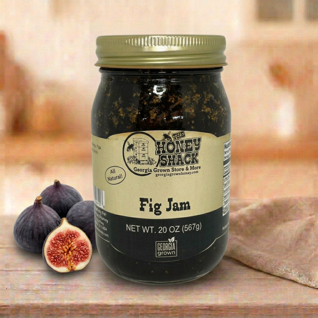 Fig Jam 20 oz in refreshed farmhouse setting