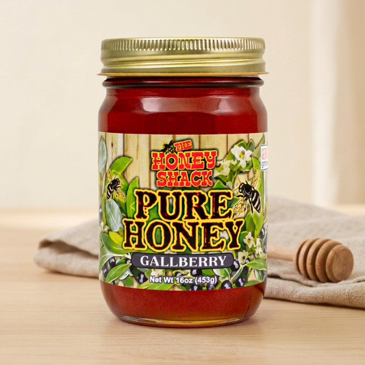 Gallberry Honey 16 oz matching the series background
